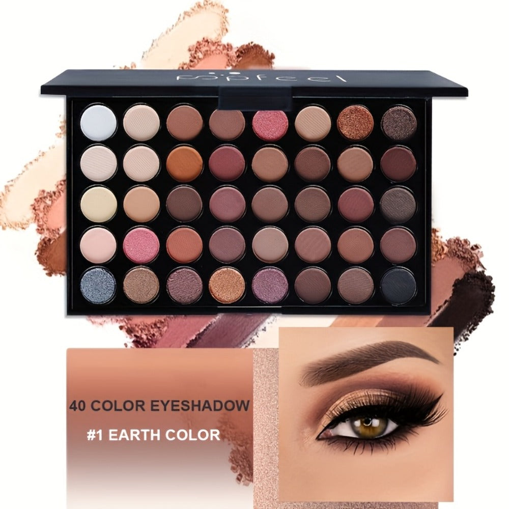 Squalane Eye Makeup Kit 40 Shades – Berry Pink Purple Shimmer Eyeshadow Palette with Mascara, Eyeliner, Brow Pen & Brush, Complete Beginner Eye Makeup Set, Gift for Women & Teens - product image 2