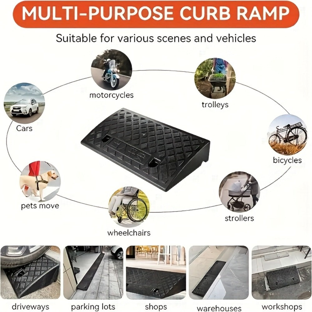 Curb Ramp Heavy Duty Plastic 3000 lb Portable Lightweight for Car SUV Motorcycle Bike Wheelchair Scooter Driveway Sidewalk Loading Dock Garage Outdoor Use Mobility Aid Ramp 2/4 Pac - product image 16