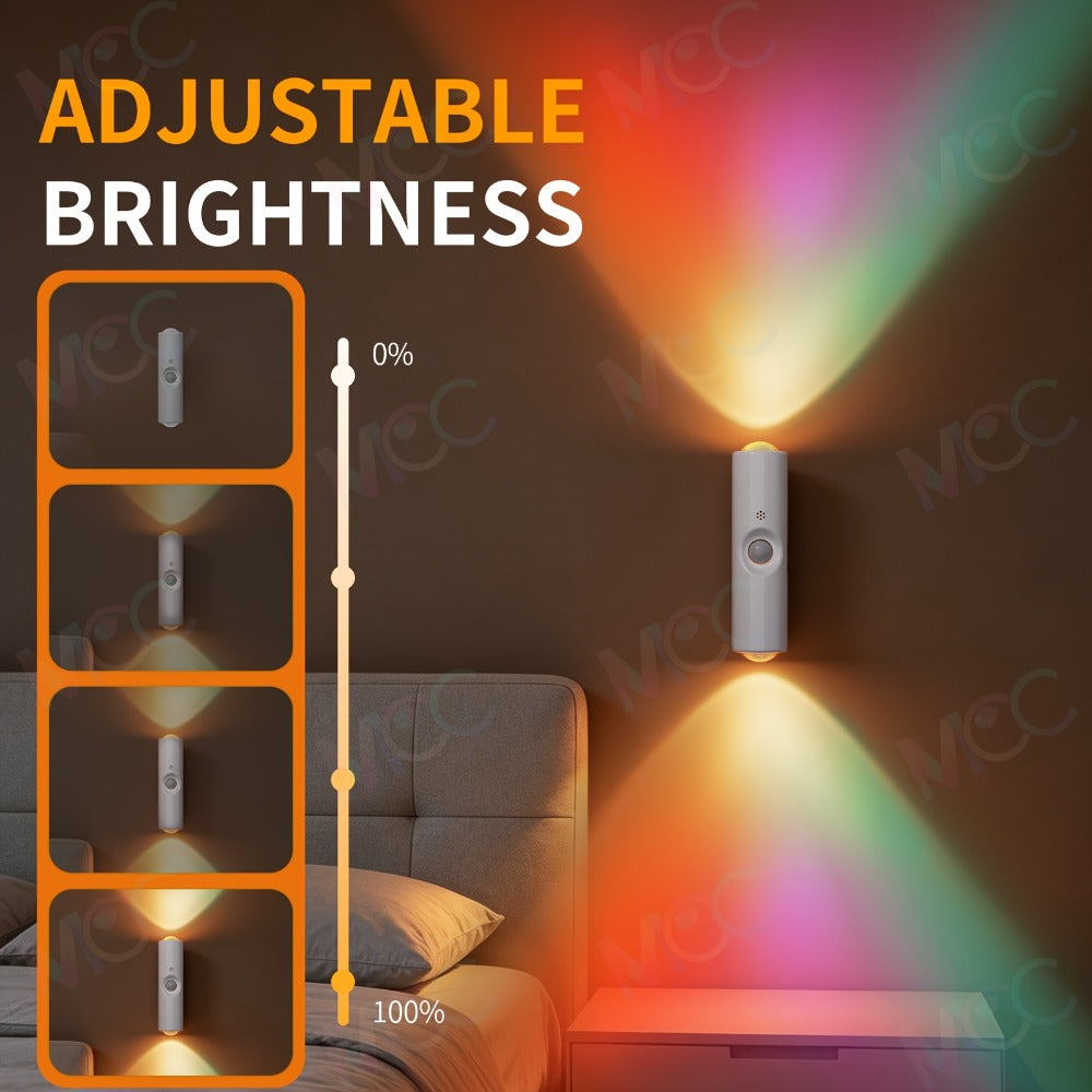 LED Magnetic Night Light Dual Voice & Motion Sensor – 9 Colors Dimmable, 665mAh Battery, Drill-Free Magnetic Install for Hallway, Bedside & Storage Room Ambient Lighting - product image 5