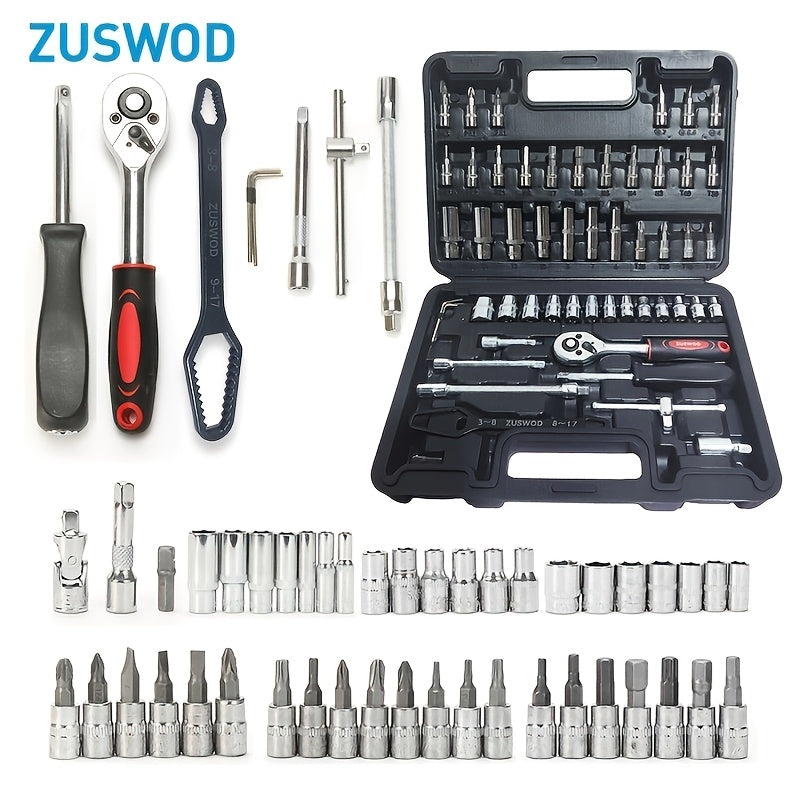 54 pcs Set Of Ratchet Wrench Socket Tool Set, Professional Advanced Automotive Repair Tools, One-stop Solution for Home Car, Motorcycle, Bicycle and Other - product image 3