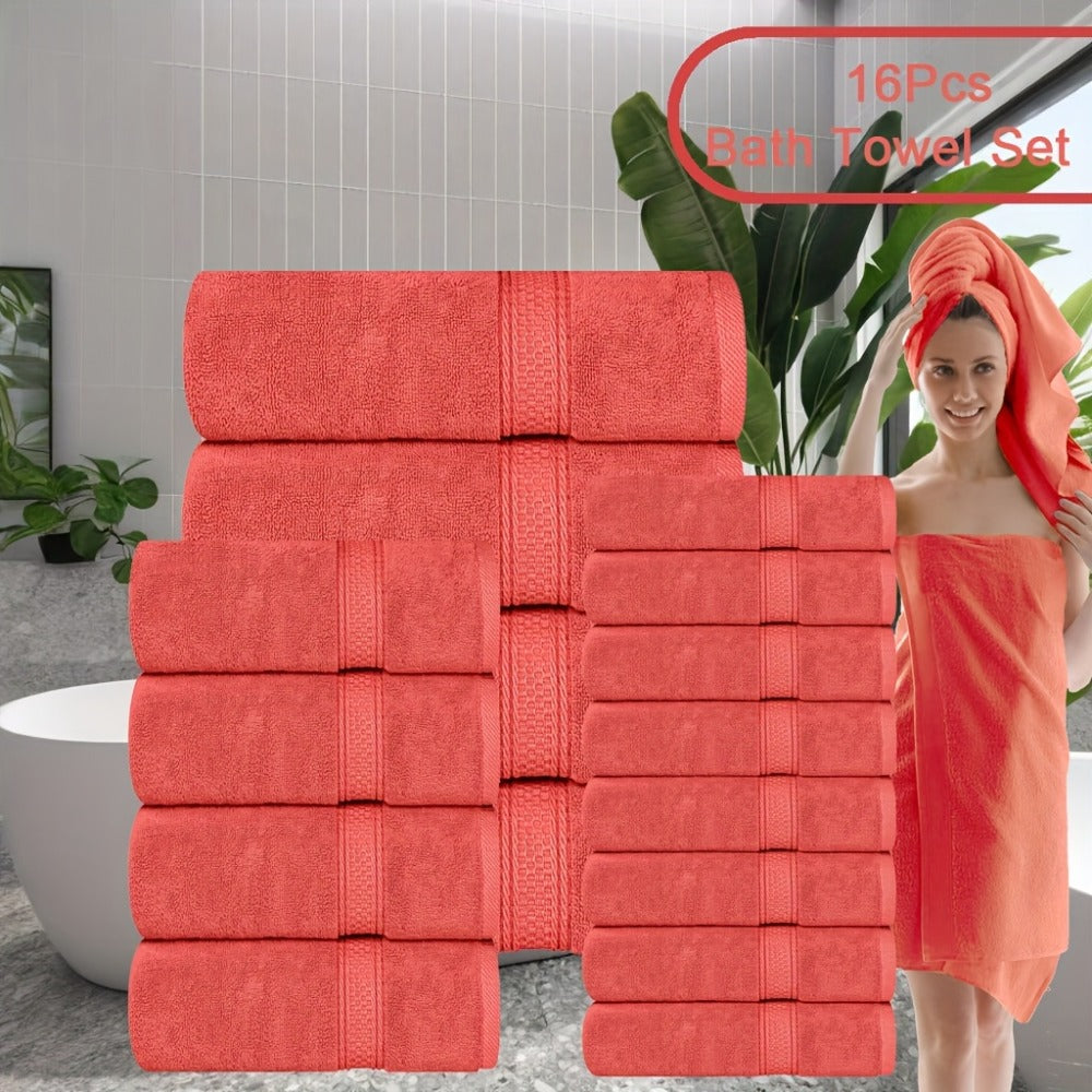 Luxury Soft Towel Set 8 or 16 Piece - Thickened Quick Dry Skin Friendly High Absorbency Bath Towels Hand Towels Washcloths | 13+ Colors | Home Hotel Travel Fitness Spa Gift Set - product image 20