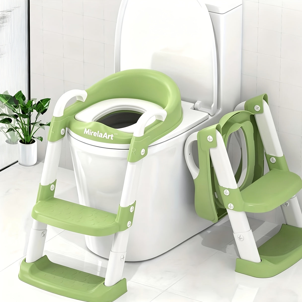 Potty Training Seat With Step Stool Ladder, Potty Training Toilet For Boys Girls Kids, Potty Chair Adjustable Potty Seat For Toilet With Anti-Slip Wide Steps - product image 3