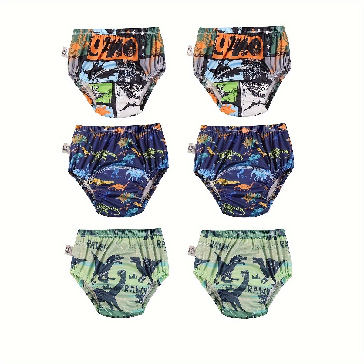 6pcs Training Underwear For Boys- Washable, Breathable Diaper Covers With Dinosaur Design, Absorbent Leak-proof Diapers For Toilet Training, Cute Animal - product image 3