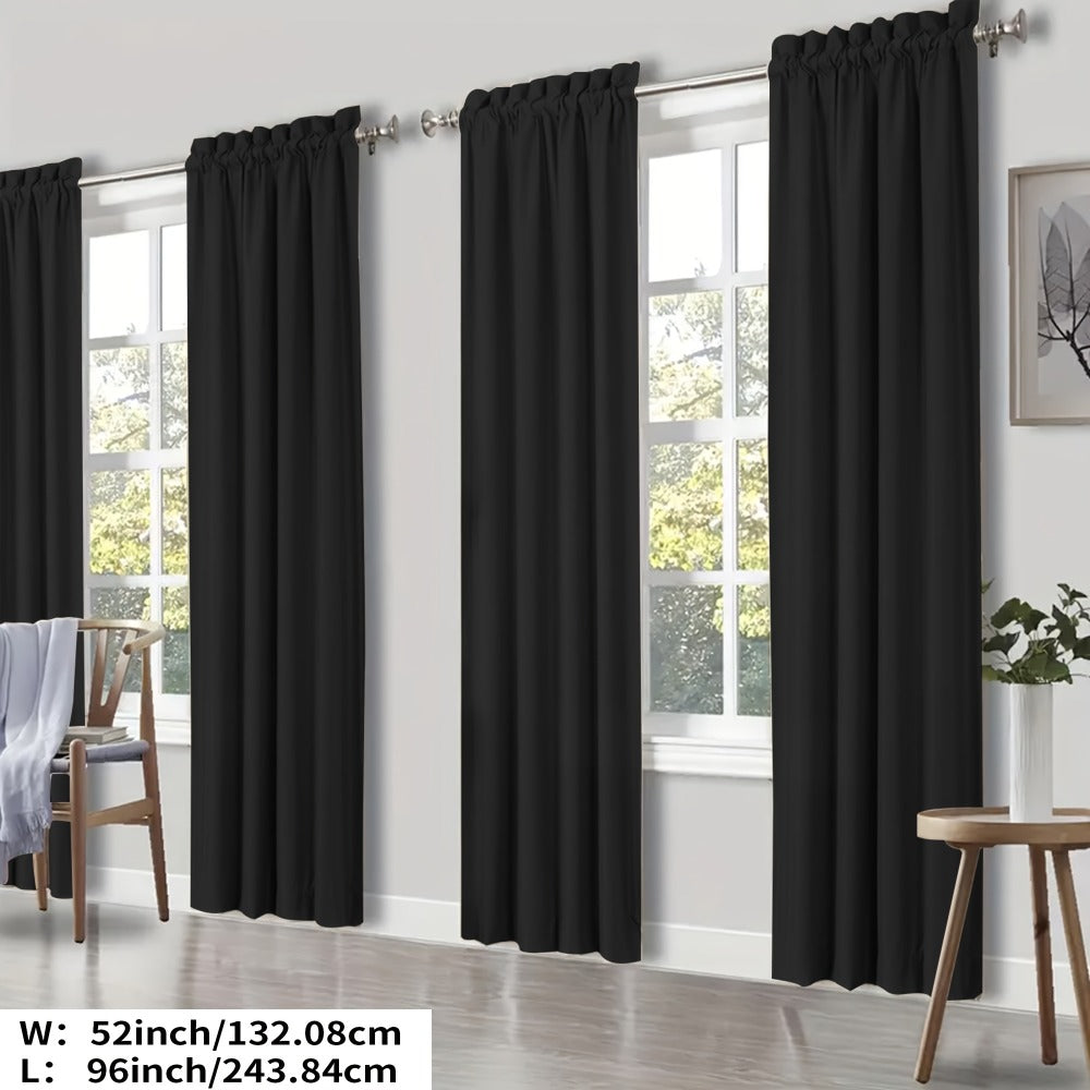 Blackout Curtains 4 Panels Thermal Insulated Room Darkening Drapes – Rod Pocket, Energy Saving, Solid Color for Bedroom & Living Room, 7 Colors & Multiple Sizes - product image 44