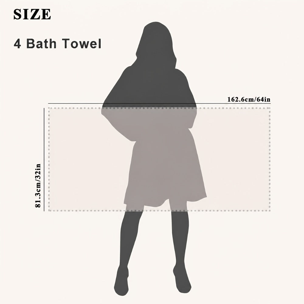 Oversized Bath Towel Set 800GSM 32x64 Inch Extra Large Microfiber - Ultra Soft Quick Dry Striped Spa Grade | Single or 4pcs Random Color | Beige White Light Blue Dark Gray | Modern - product image 12