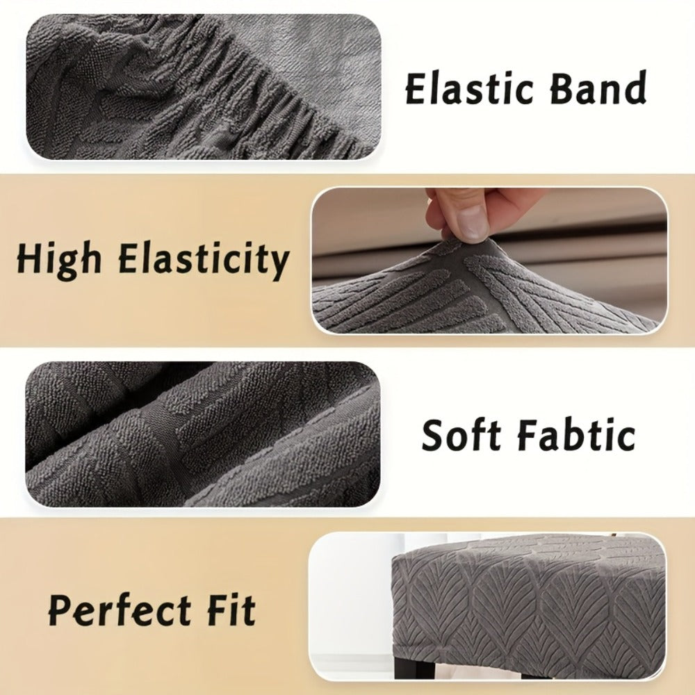 Dining Chair Covers 6pcs Waterproof - Stretch Polyester Spandex Elastic Slipcovers with Little Leaf Pattern, Machine Washable Pet-Friendly Chair Protectors for Home Restaurant - product image 2
