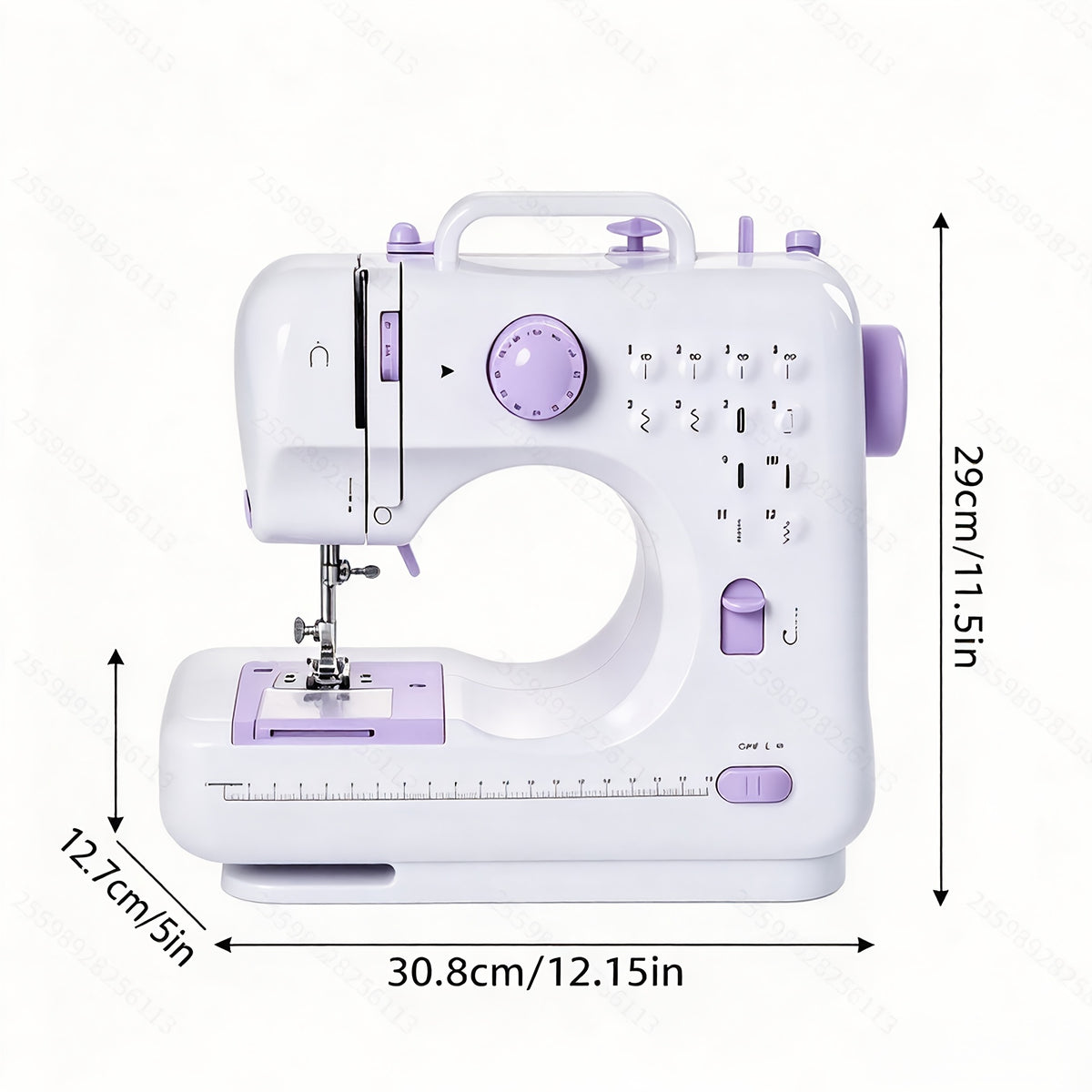 Portable Sewing Machine for Beginners 12 Stitches LED Light Double Speed Foot Pedal Mini Electric Sewing Machine with 12 Colors Thread Set Household DIY - product image 3