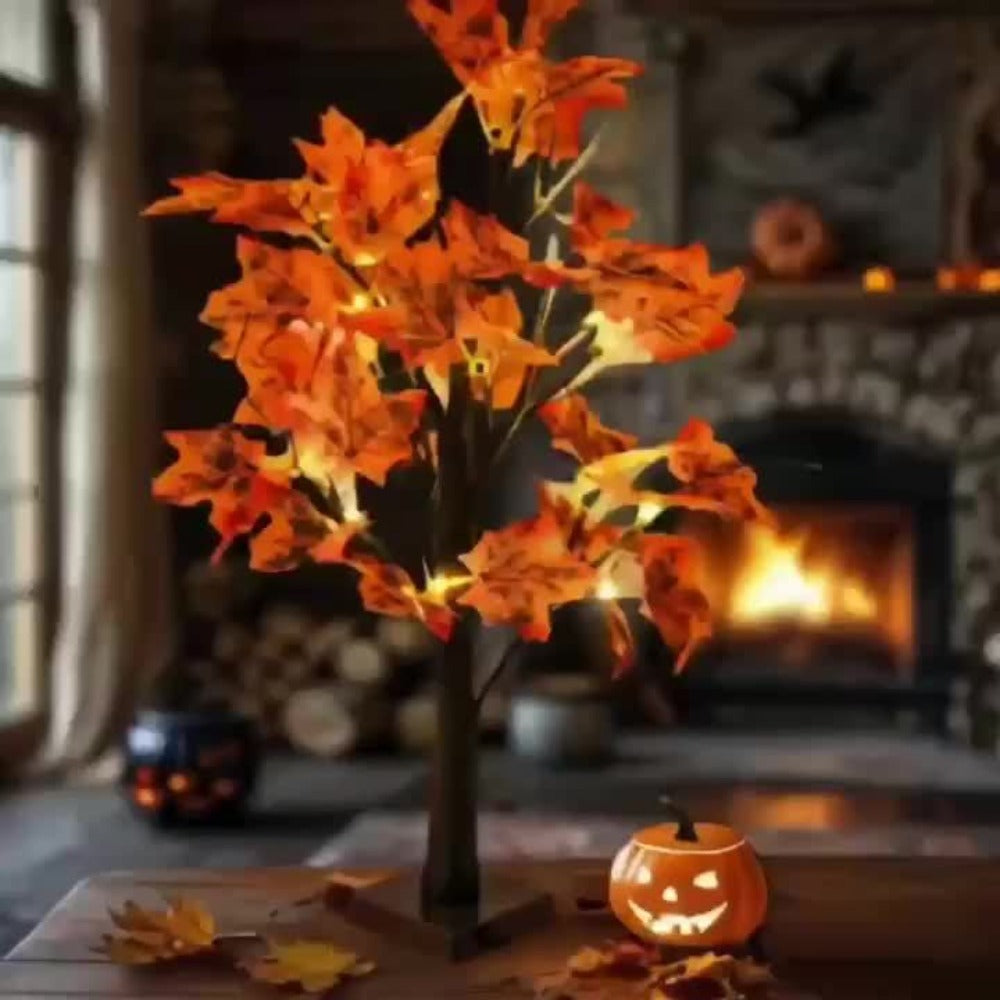 LED Maple Leaf Tree Table Lamp 2 Pack - 21 Inch Battery Powered Artificial Tree Light for Home Room Balcony Thanksgiving Christmas Fall Autumn Decor Indoor Festival Decoration - product image 12