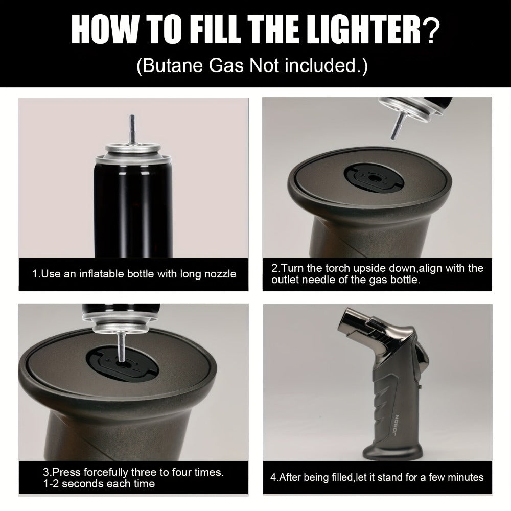 Butane Torch Lighter Gift Set 2500°F, Refillable with Safety Lock & Adjustable Flame, High-Temperature Kitchen Cooking Camping Outdoor Torch, Gift Box Included, Gas Not Included - product image 9