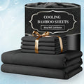 Extra Deep Pocket Bamboo Sheets - 6 pcs Breathable & Cooling Bamboo Bed Sheet Set, Hotel Luxury Fitted Sheet Set, Soft Wrinkle-Free for Extra Deep Mattresses - product image 3