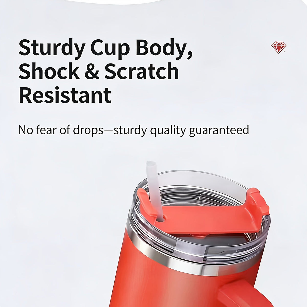 Double-Wall Vacuum 304 Stainless Steel Travel Cup, Leakproof & Rustproof, Hot & Cold Drinks, 15 Colors, Perfect Gift for Christmas, Travel & Outdoor | Insulated Tumbler 40oz with Handle & Straw Lid