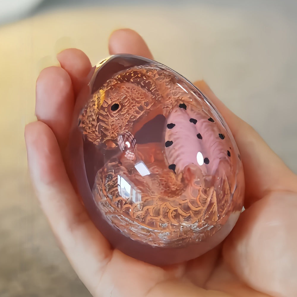Dragon Egg Statue Crystal Transparent Resin Dinosaur Egg Figurine Handcrafted Collectible for Fantasy Lovers Home Decor Shelf Display Birthday Gift - product image 3
