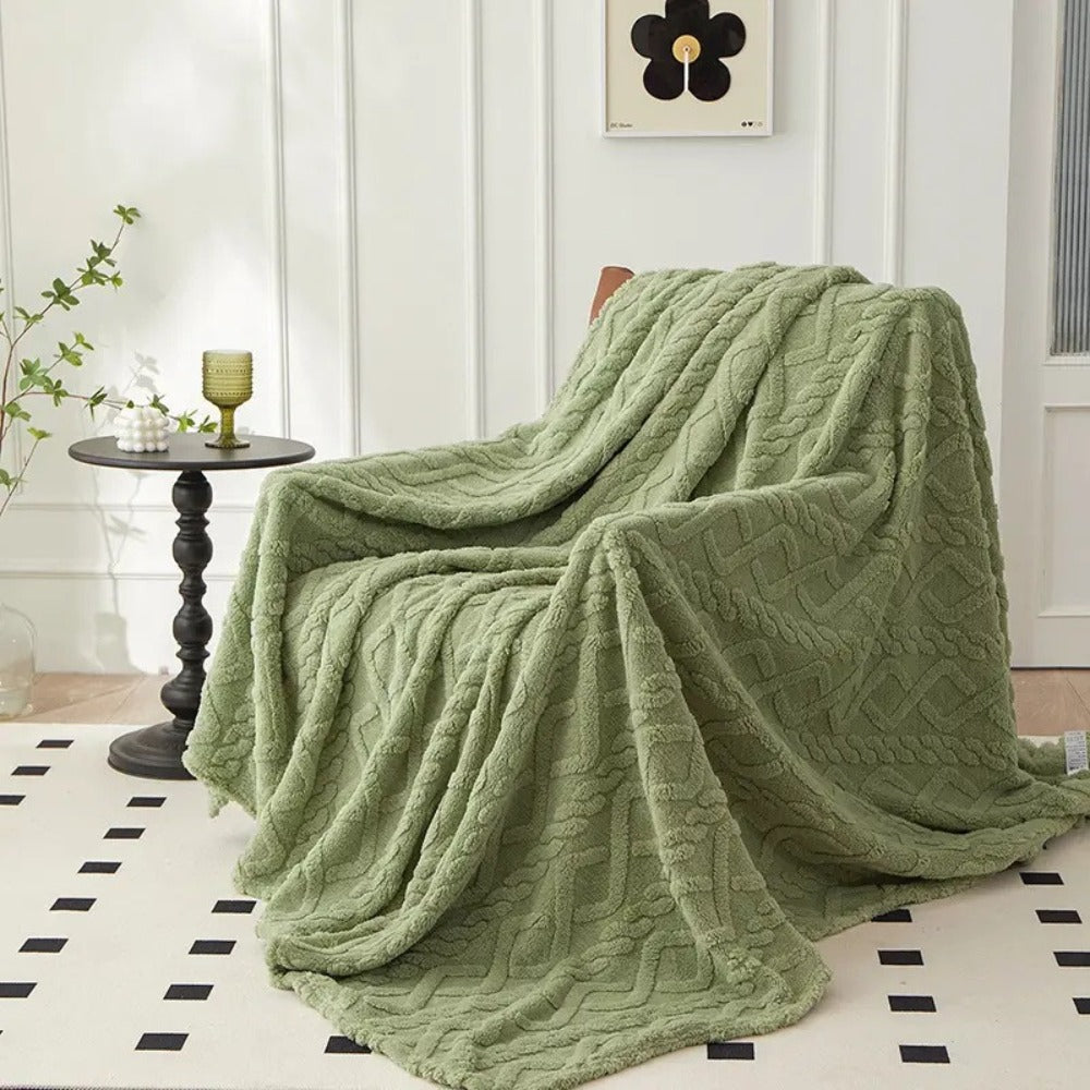 3D Plush Dense Weave Fleece Blanket – Ultra-Soft Warm Throw for Bed, Couch, Travel & Outdoor, Air-Conditioning Friendly, 3 Colors, 2 Sizes - product image 5