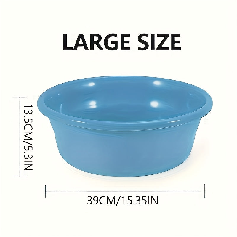 Plastic Wash Basin 12 Quart Stackable Round Tub | Portable Household Washing Bowl for Kitchen, Camping, Face Washing, Fruit & Vegetable Cleaning, Dish Washing & Bottle Rinsing, 4 Colors, Small to Oversized