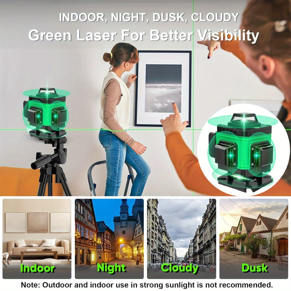 16-Line 4D Laser Level 360° Self-Leveling Cross Line Laser with Rechargeable Battery – Professional Rotary Laser for Construction, Tiling, Framing & Interior Alignment - product image 9