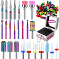 Nail Drill Bit Set Tungsten Steel & Ceramic Grinding Heads with Storage Box for Gel Removal Nail Enhancement Polishing Shaping Multi-Grit Abrasive Bands Coarse Medium Fine Electric - product image 13