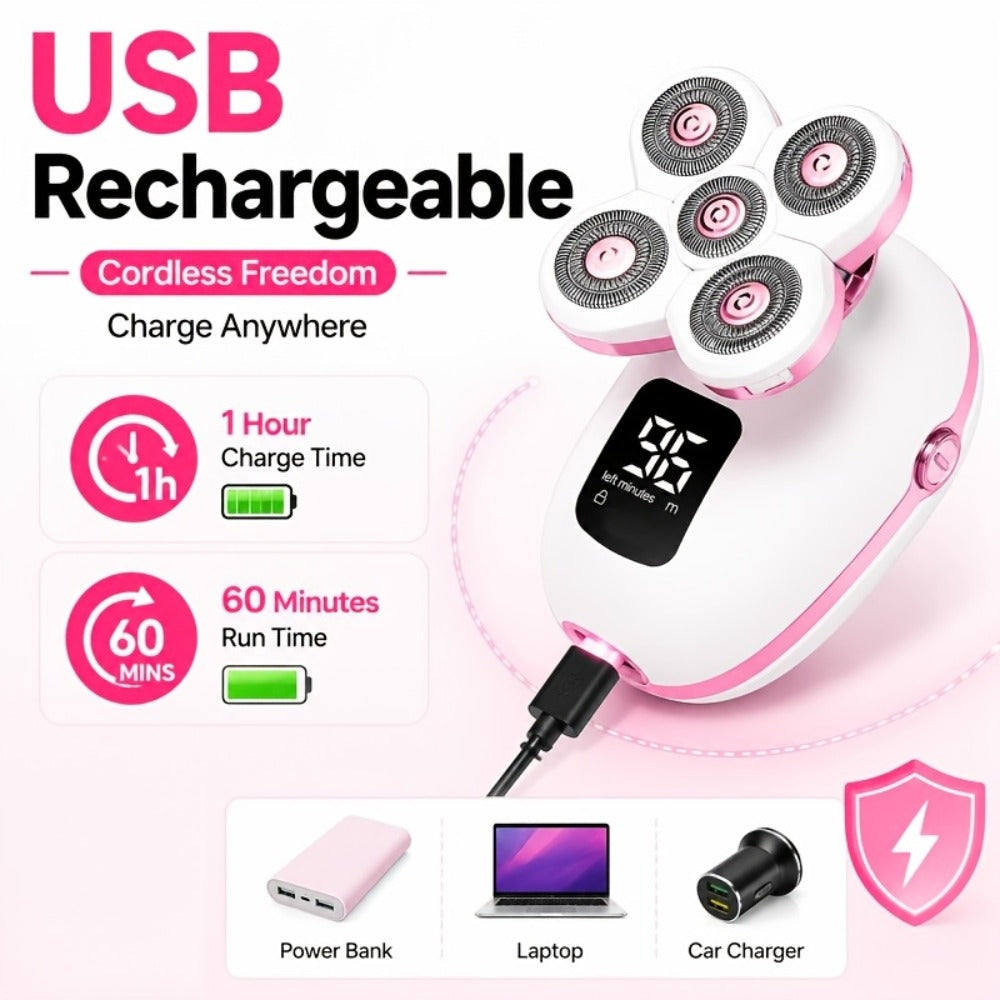 Waterproof Electric Shaver for Women & Men – IPX6 Rotary Head, Wet & Dry Body Hair Removal, Floating Head, Type-C Charging, LED Display, Underarm Leg Arm Face Shaver, Holiday Gift - product image 10