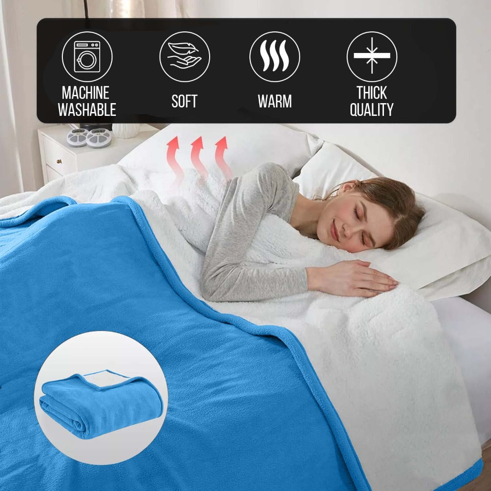 480GSM Sherpa Fleece Blanket – Double-Sided Heavy Warm Throw for Couch, Bed & Travel, Reversible All Season, 13 Colors, 3 Sizes - product image 24