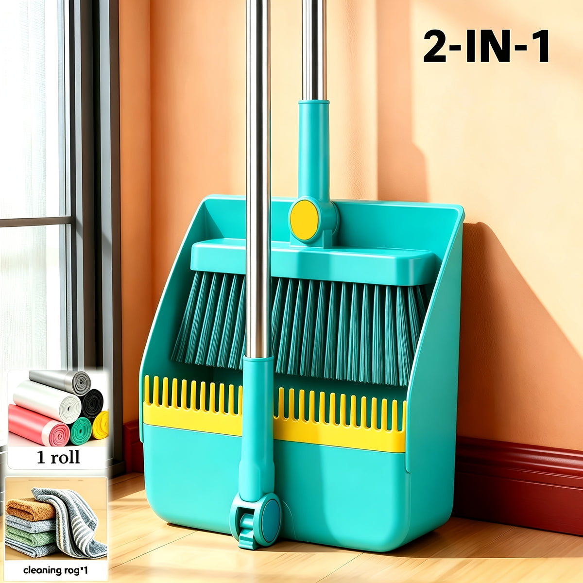 2-In-1|3-In-1|4-In-1 Household Broom with Dustpan Floor, Brush Set Foldable Broom with Dustpan Combo Set and Brush Household Cleaning Tool Set - product image 25