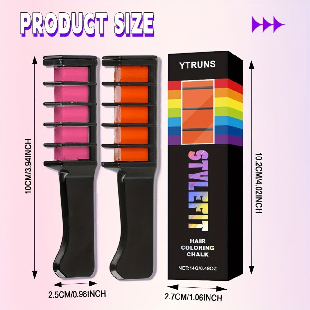 Temporary Hair Chalk Comb Set 14 Colors — Washable Hair Color Sticks with Plant-Based Squalane & Glycerin, Vibrant Streaks for Parties, Halloween, Festivals & Cosplay, Safe for All - product image 5