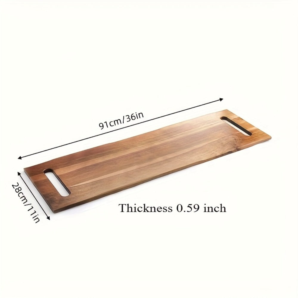 Charcuterie Board Extra Large 36x12 Inch Acacia Wood Cutting Board with Handles 3FT Rectangular Cheese Serving Platter Oversized Grazing Board for Meat Appetizers Party Entertainin - product image 3