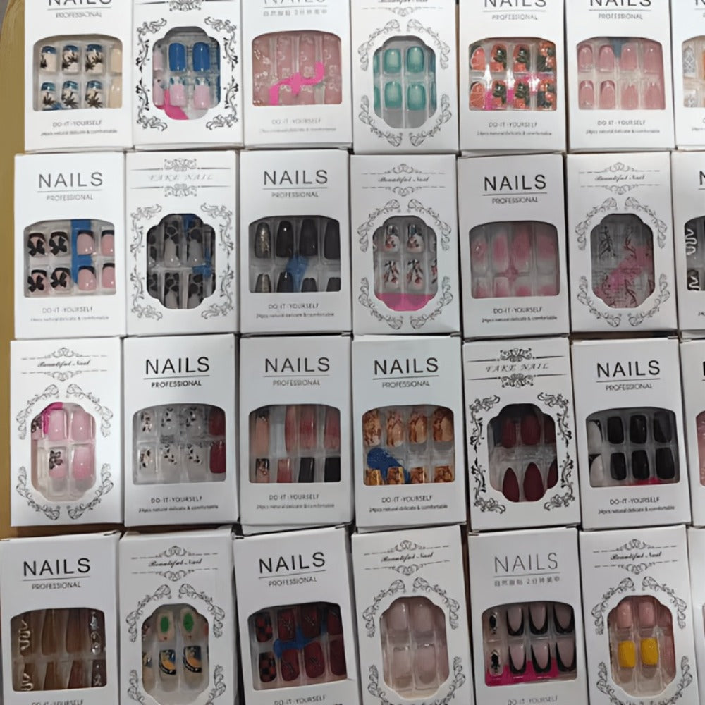 Press On Nails 576 Pieces Bulk Variety Pack – Reusable Full Cover Glossy False Nails Multi Style Set for Women & Girls | Easy Apply Nail Art Kit for Parties Weddings Daily Wear | F - product image 3