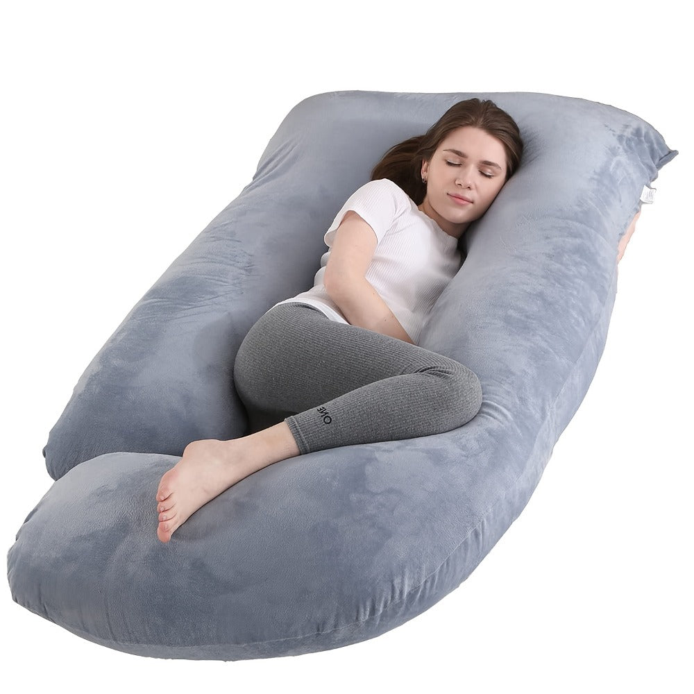 Maternity Pillow Full Body Pillow J-Shaped Pregnancy Pillow with Removable Cover Back Leg Tummy Support Multiple Styles & Sizes - product image 13