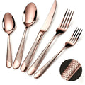 Stainless Steel Flatware Set 40/48 Piece – 304 Silverware Set for 8 Hammered Mirror Polished Rose Gold Cutlery with 2-in-1 Serrated Knife Dishwasher Safe Modern Utensils for Home R - product image 15