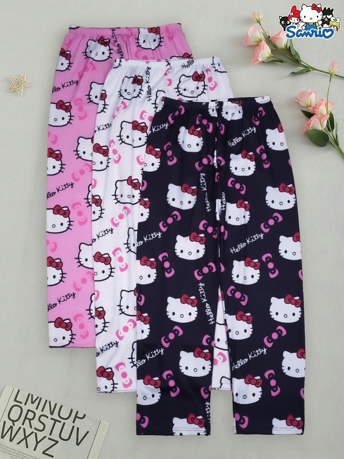 3pcs Hello Kitty Pajamas Pants Sanrio Anime Women's Pajama Pants Cartoon Couple Home Sleepwear Trousers Leisure Home Clothing - product image 2