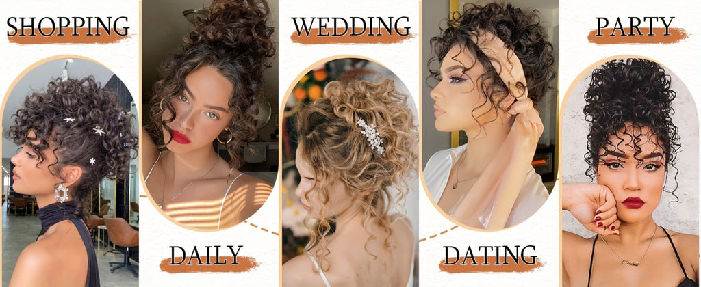 Drawstring Messy Bun Hair Extension 80g Curly Ponytail Voluminous Loose Bun Hairpiece for Women Thinning Hair Natural Look Black Brown Burgundy Ombre 10 Inch - product image 13
