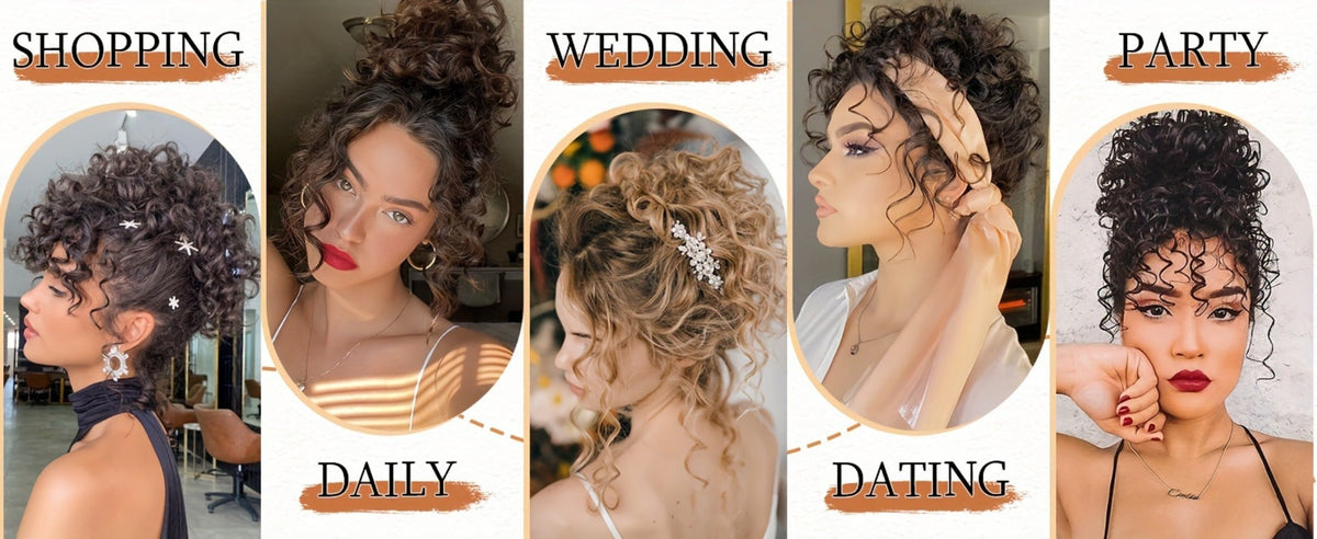 Drawstring Messy Bun Hair Extension 80g Curly Ponytail Voluminous Loose Bun Hairpiece for Women Thinning Hair Natural Look Black Brown Burgundy Ombre 10 Inch - product image 13