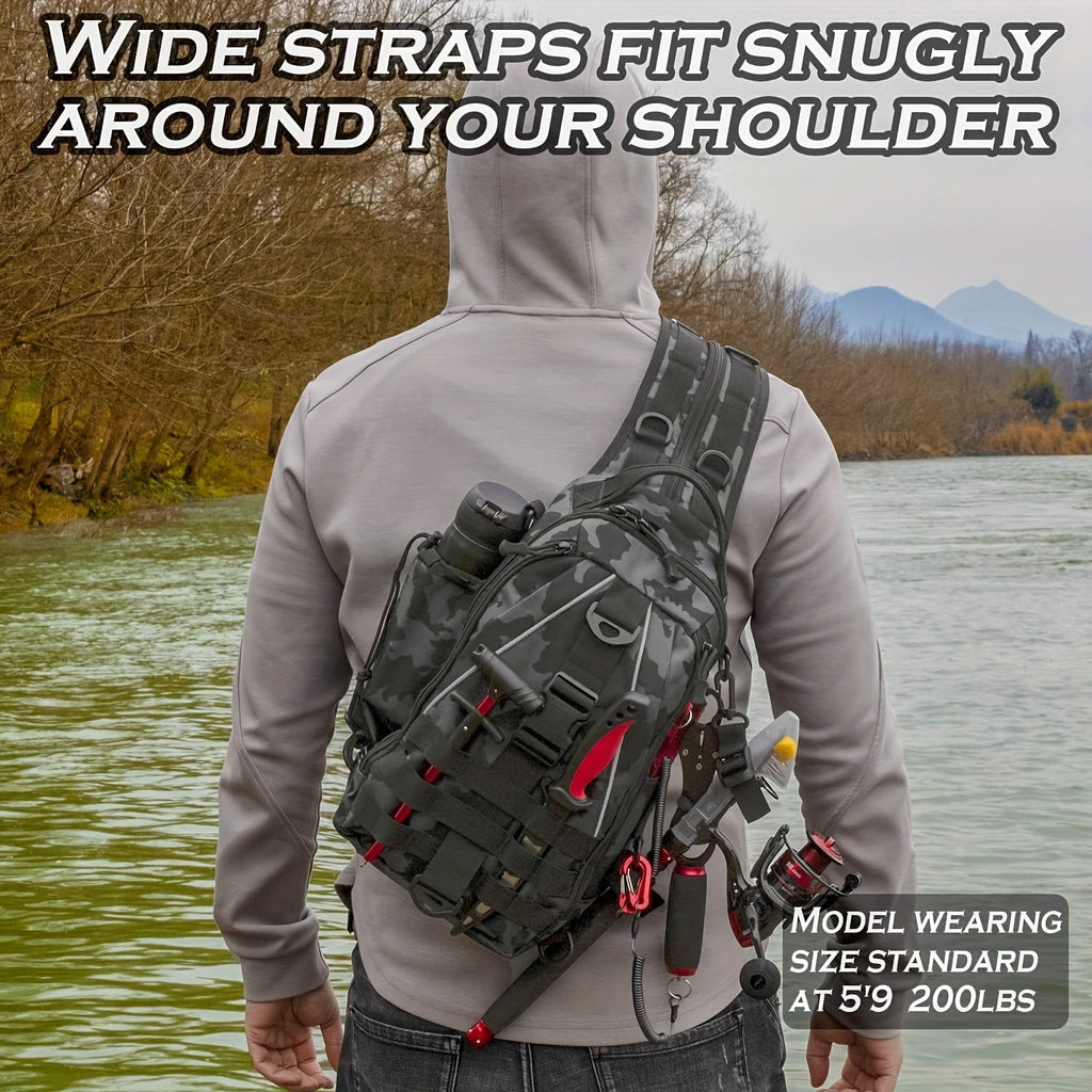 Waterproof Fishing Backpack Tackle Sling Bag | Rod Holder Daypack for Shore, Kayak & Fly Fishing | Men Women Outdoor Gear - product image 4