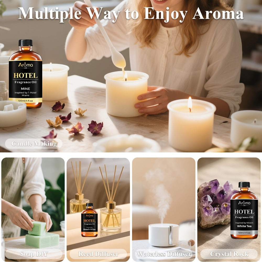 Hotel Fragrance Oil 4oz – Luxury Resort Scents for Diffuser, Candle, Humidifier & Car | M Way, White Tea, Carlton, Beach Villas - product image 11