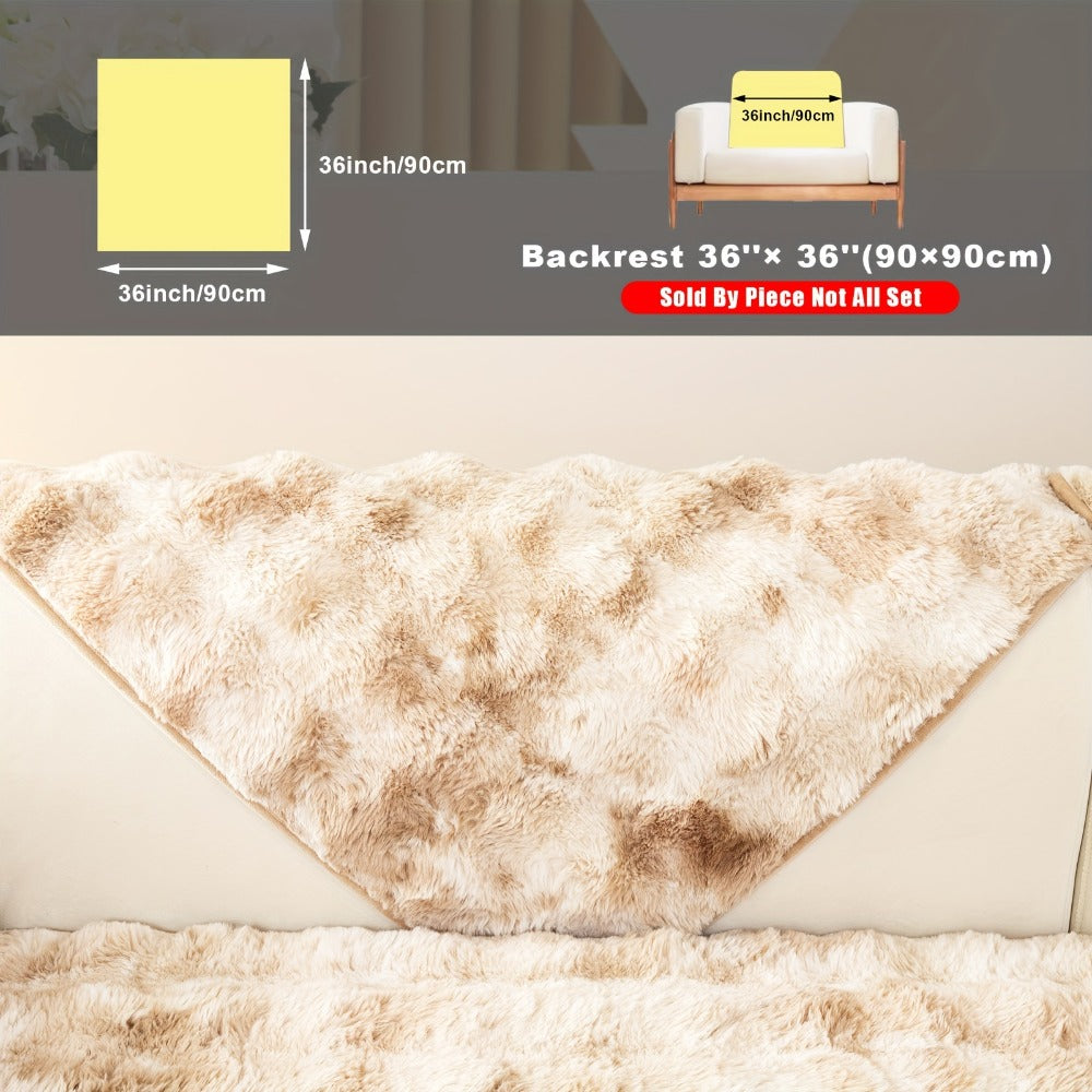 Plush Sofa Cover Faux Lamb Thick Fluffy Couch Slipcover Pet Friendly Machine Washable Gradient Color Polyester Furniture Protector for Armchair Single Double Triple Sofa Living Roo - product image 37