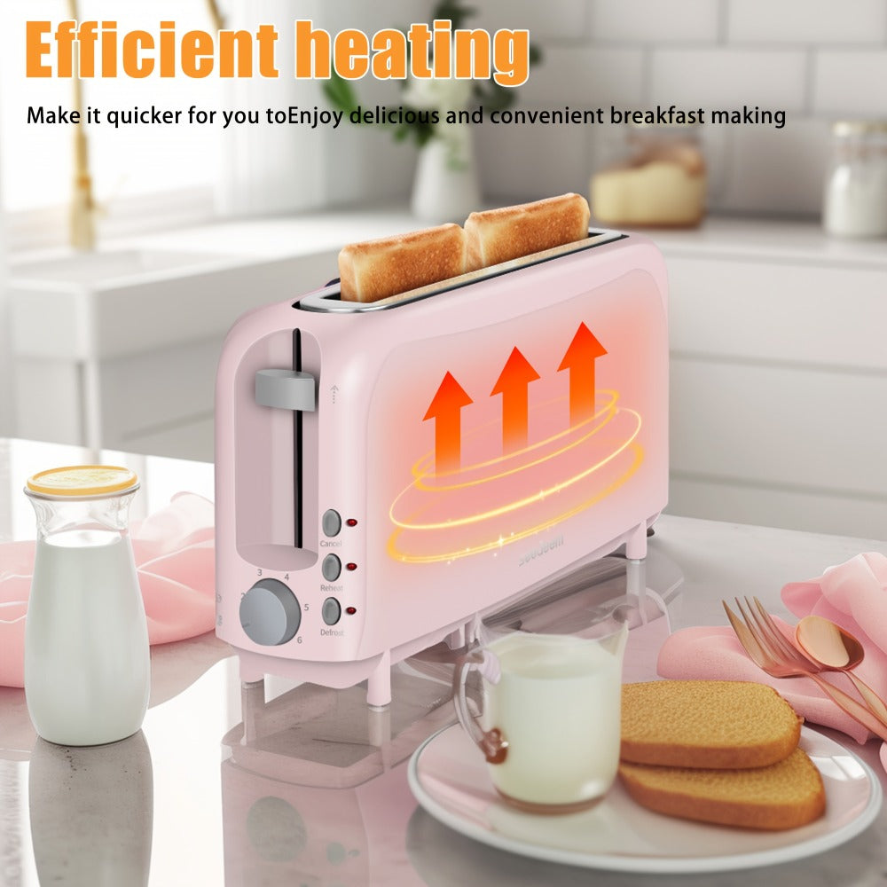 Slim Toaster 2-Slice Long Slot – 1.45" Wide Slot, 6 Shade Settings, Cancel/Reheat/Defrost, 750W, Removable Crumb Tray | 6 Colors - product image 8