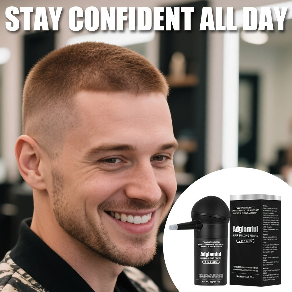 Hair Building Fibers for Thinning Hair 2-in-1 Kit 15g - Instant 1-Second Adsorption Natural Invisible Hair Loss Concealer for Men & Women | Covers Bald Spots & Gray | 4 Shades - product image 11