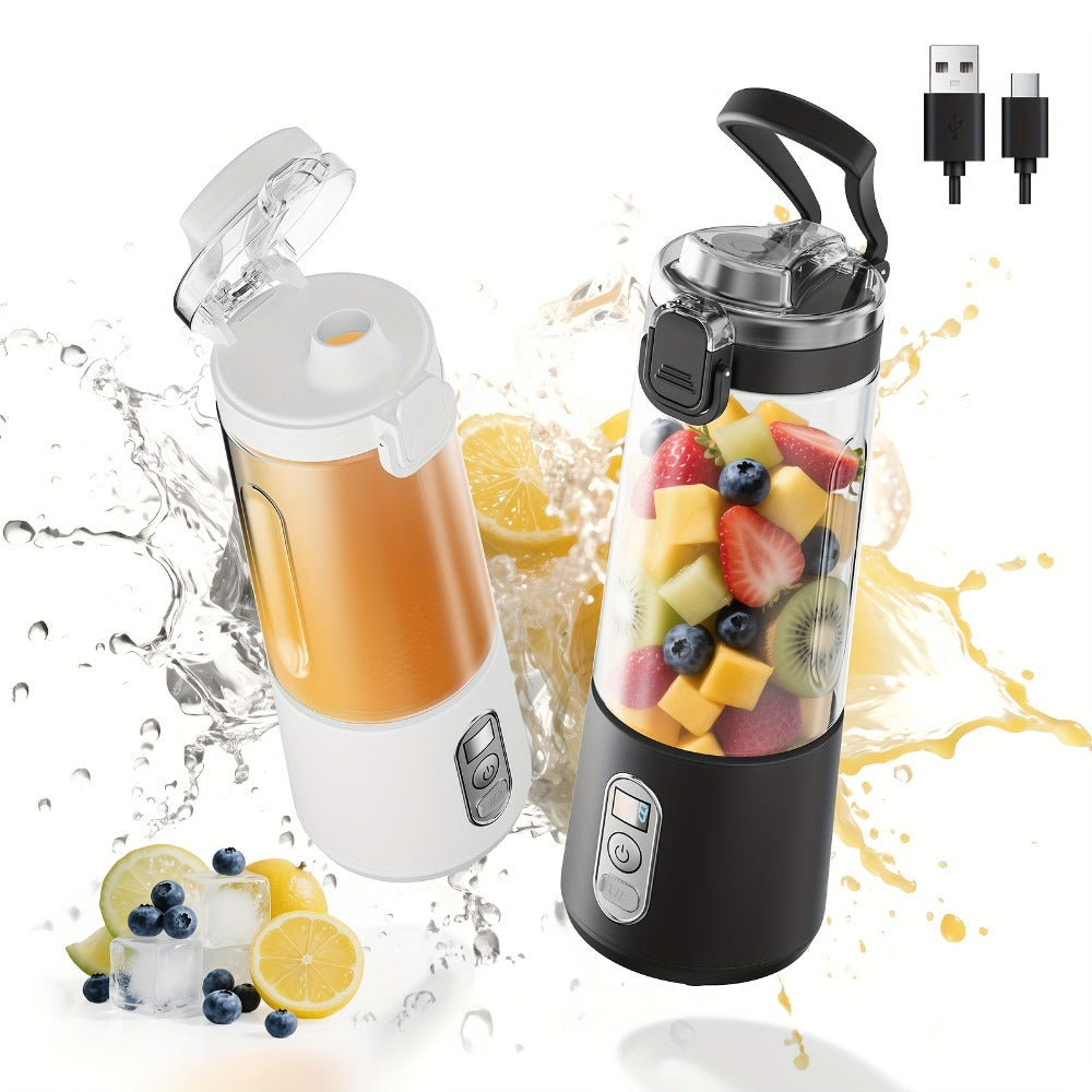 Portable Smoothie Blender USB-C Fast Charge 6-Blade Stainless Steel – Digital Timer Battery Display High-Speed Ice Crush No-Spill Lid | Protein Shake Gym Travel Blender in Black Pi - product image 33