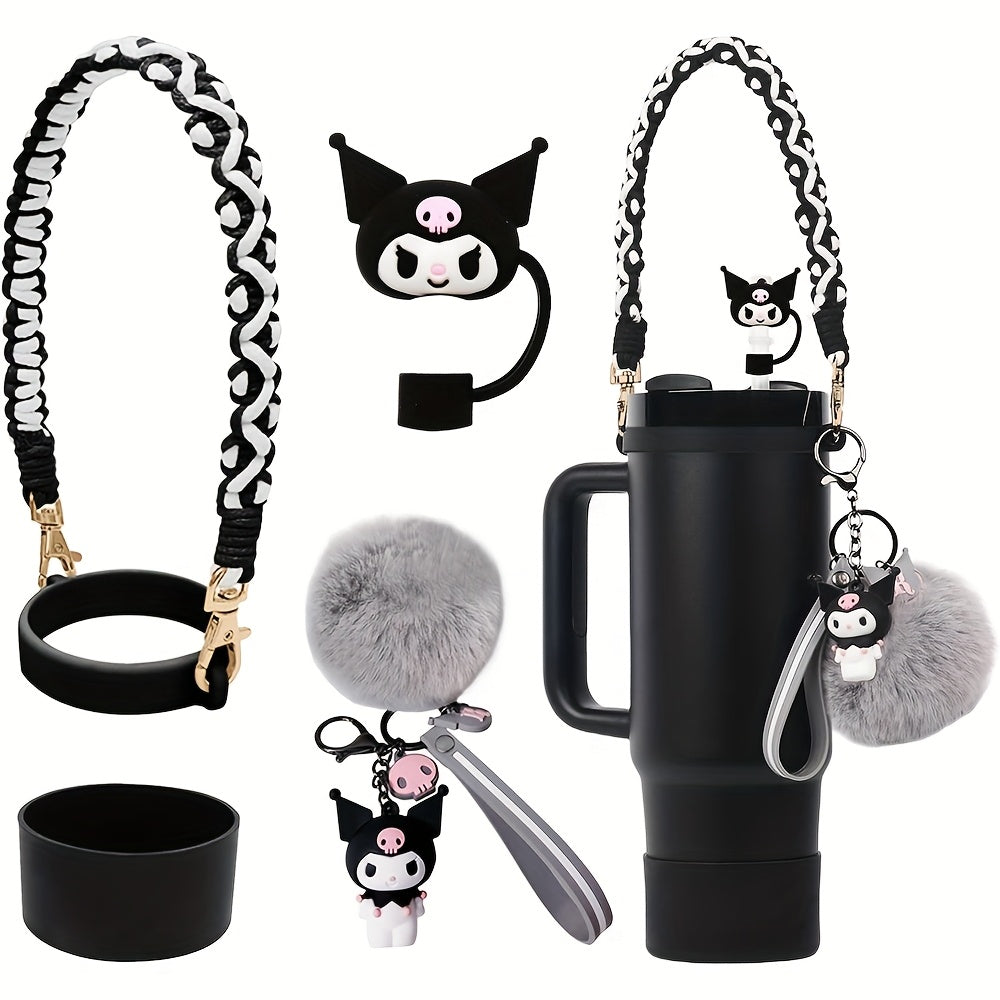 Compatible with 30 & 40 oz Tumblers, Hello Kitty Kuromi Cinnamoroll Melody Foam Handle Strap, Cute Cartoon Water Bottle Accessories | Kawaii Sanrio Tumbler Accessories Cup Sleeve & Silicone Boot Set