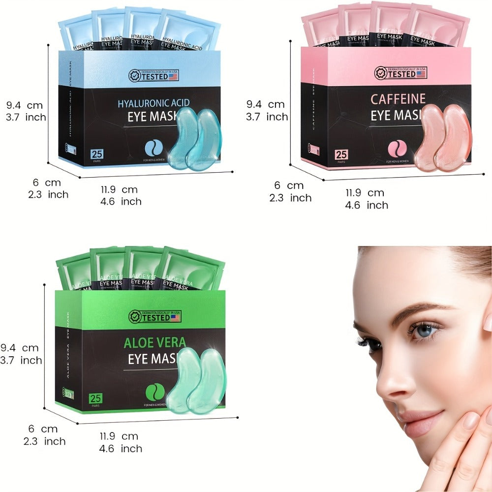 Under Eye Patches Collagen 25 Pairs 3-Formula Choice — Caffeine for Dark Circles & Puffiness | Hyaluronic Acid for Deep Hydration | Aloe Vera for Soothing & Cooling | All Skin Type - product image 6
