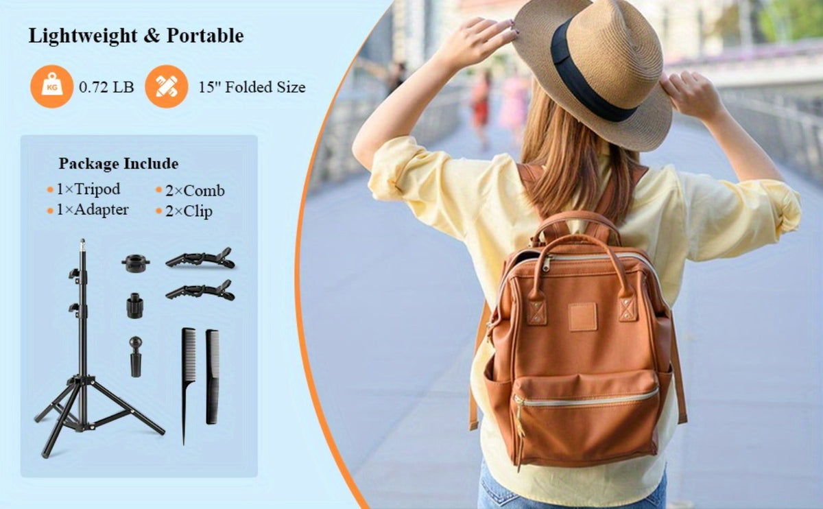 Adjustable Wig Stand Tripod 360 Rotation Aluminum Alloy Height Adjustable to 50 Inch Foldable Portable Mannequin Head Stand for Styling Cosmetology Hairdressing Training Home Salon - product image 13