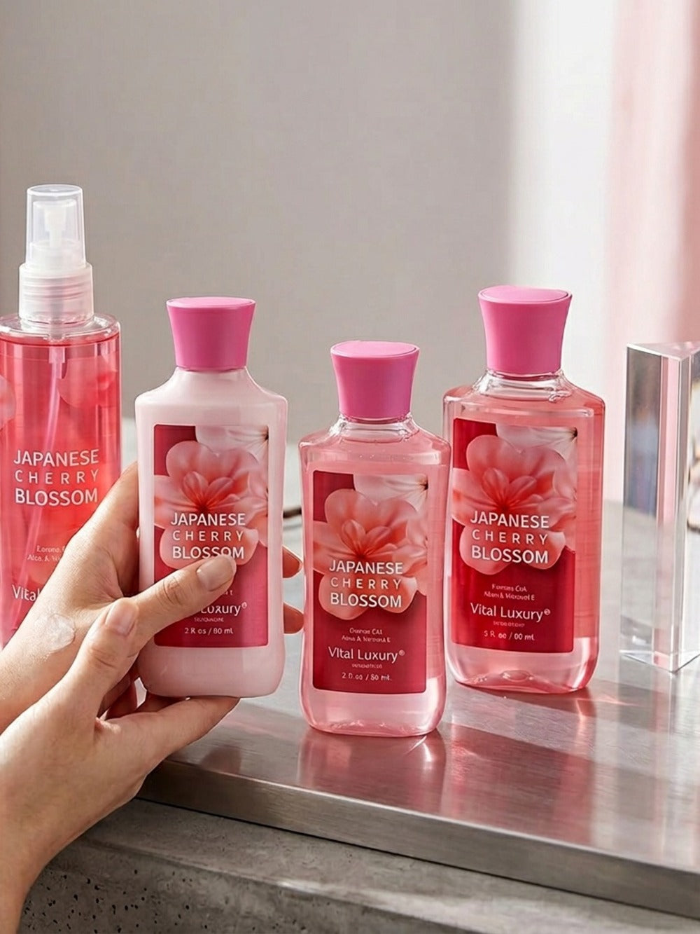 Bath Body Care Gift Set Shower Gel Body Lotion Body Mist Aloe Vera Vitamin E Glycerin Deep Moisturizing Fragrance Set for Women Cherry Blossom Lavender Vanilla Coconut All Skin Typ - product image 10