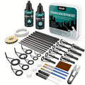 Fishing Rod Repair Kit with Top Rings Guides AB Epoxy Glue Winding Line Textured Paper Complete Rod Break Fix Set Iron Rod Guides Replacement Supplies FRT-02 - product image