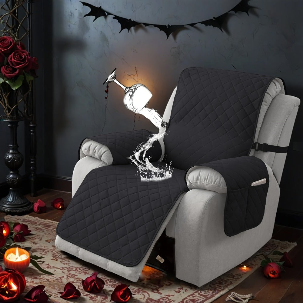 Chenille Knit Recliner Chair Cover Non-Slip Elastic Straps Drawstring Closure Pet Furniture Protector for Large Recliner 8 Colors - product image 2
