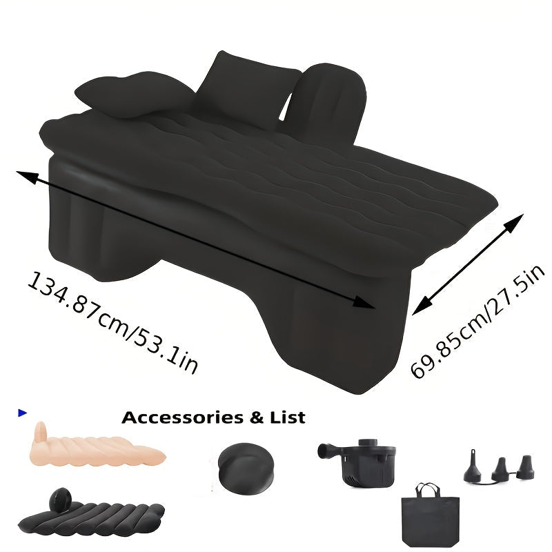 SUV Car Inflatable Mattress Rear Seat Air Bed for MPV Off-Road Vehicle Truck | Leak-Proof Wear-Resistant Composite Fabric Travel Camping Pad Portable Car Bed Accessories