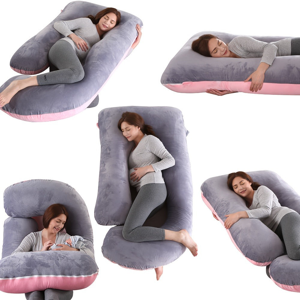 Maternity Pillow Full Body Pillow J-Shaped Pregnancy Pillow with Removable Cover Back Leg Tummy Support Multiple Styles & Sizes - product image 16