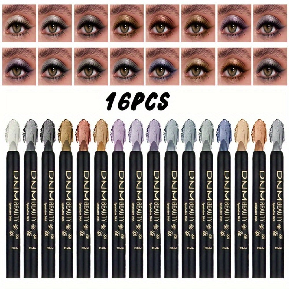 Gel Eyeshadow Stick Pencil Set 16 Colors Pearl Shimmer Matte Blendable Eye Makeup Crayons Smokey Eye Long Lasting Multi Color Eye Shadow Liner Women Party Holiday Gift - product image 4