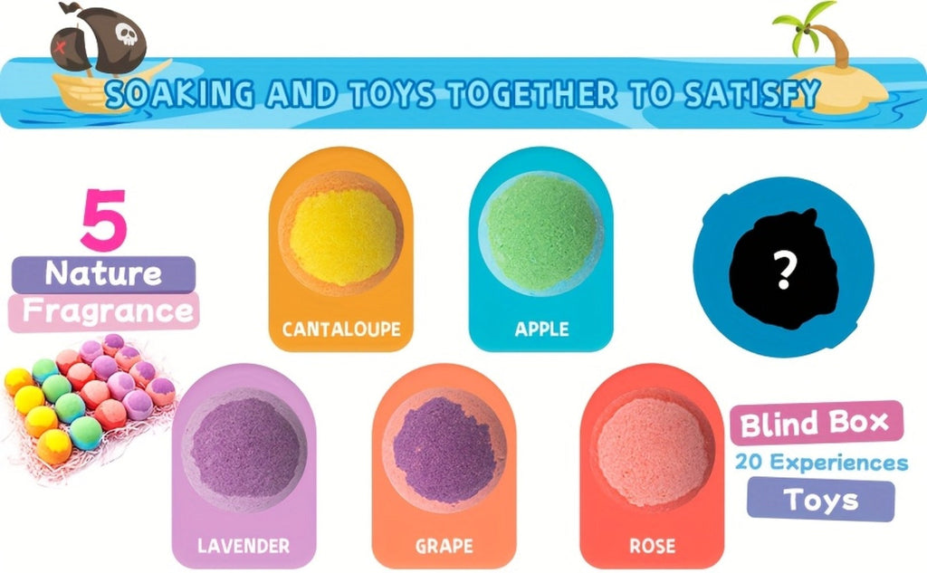 Kids Bath Bombs with Surprise Inside 20 Pack - Fizzy Bath Balls with Hidden Toy for Boys Girls Toddlers, Animal & Ocean Theme, Lavender Scent, Fun Educational Birthday Christmas Ea - product image 9
