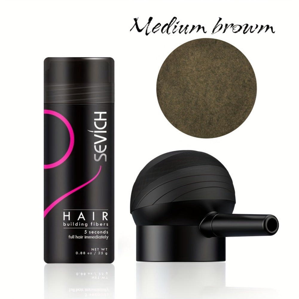 Hair Building Fibers with Spray Head 2-Pack Set - Instant Thickening Powder for Thinning Hair, Conceals Hair Loss, Bald Spots & Receding Hairline, Black Dark Brown Medium Brown - product image 7