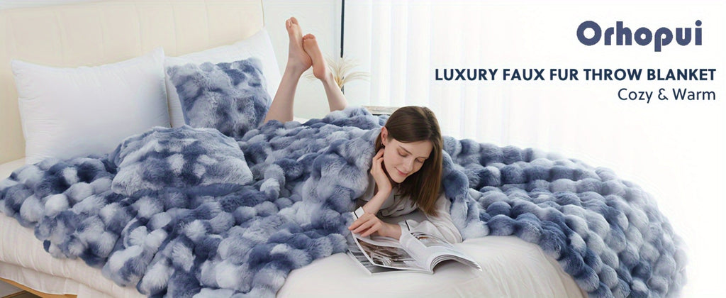 Faux Rabbit Fur Throw Blanket – Ultra-Soft Plush Fleece for Bed, Couch, Sofa & Travel, All Season, 11 Colors, Throw to King Size - product image 22
