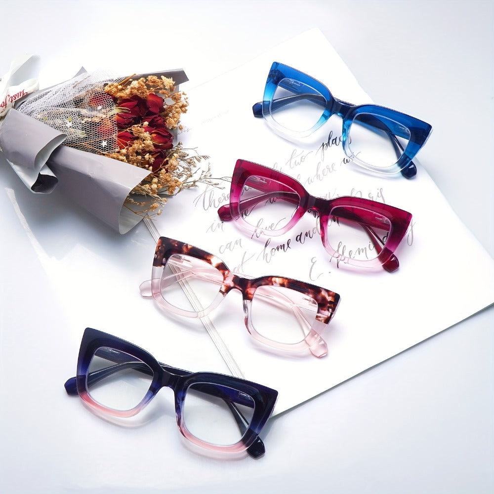 Reading Glasses Blue Light Blocking for Women 4 Pack – Cat Eye Frames with Metal Spring Hinges, Multicolor Floral Gradient Computer Eyeglasses - product image 10